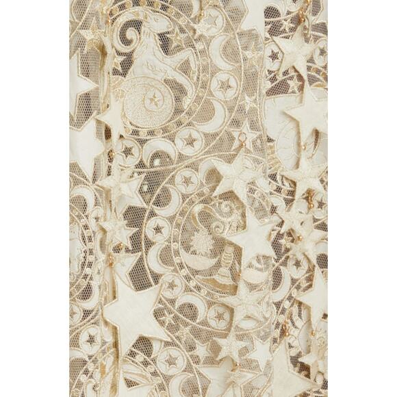 ZIMMERMAN Celestial Zodiac Long Sleeve Lace Midi Dress AUS 1/US 6 Champagne NWT - Picture 6 of 16